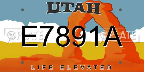 E7891A Utah License Plate