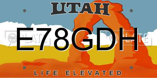 E78GDH Utah License Plate