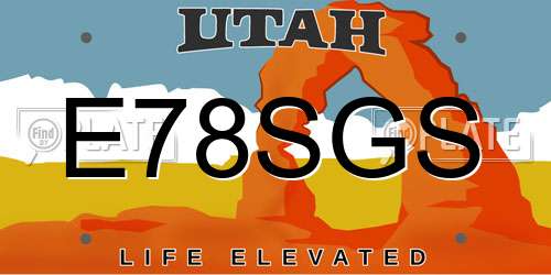 E78SGS Utah License Plate