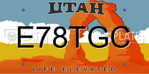 E78TGC Utah License Plate