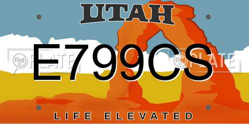 E799CS Utah License Plate