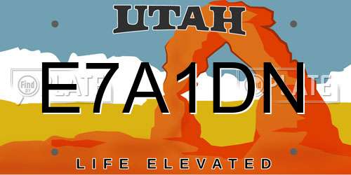 E7A1DN Utah License Plate