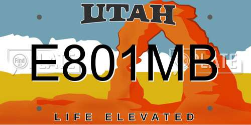 E801MB Utah License Plate