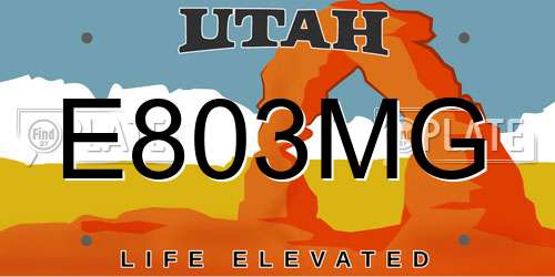 E803MG Utah License Plate