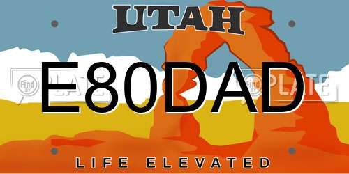 E80DAD Utah License Plate