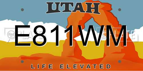 E811WM Utah License Plate