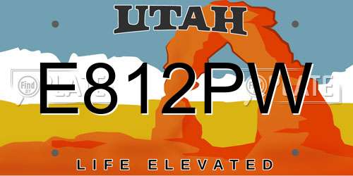 E812PW Utah License Plate
