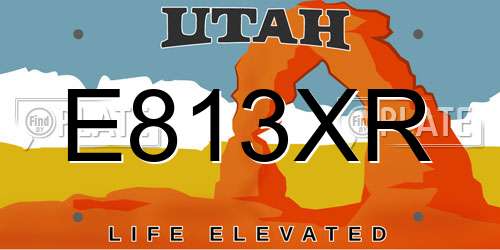 E813XR Utah License Plate