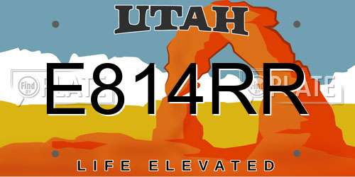 E814RR Utah License Plate