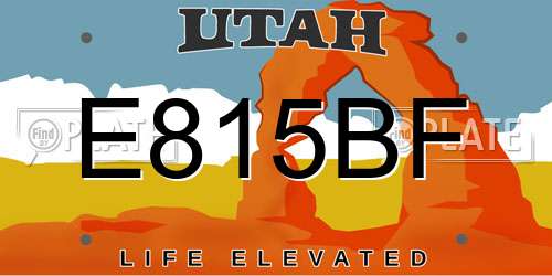 E815BF Utah License Plate
