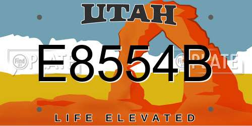 E8554B Utah License Plate