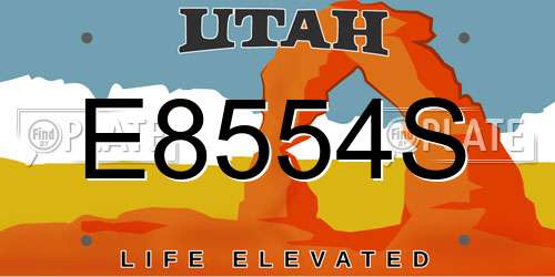 E8554S Utah License Plate