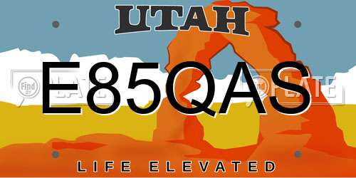 E85QAS Utah License Plate