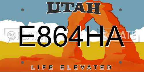 E864HA Utah License Plate