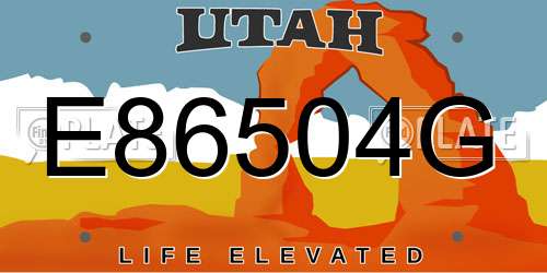 E86504G Utah License Plate