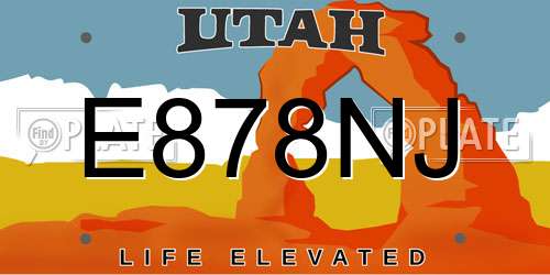 E878NJ Utah License Plate