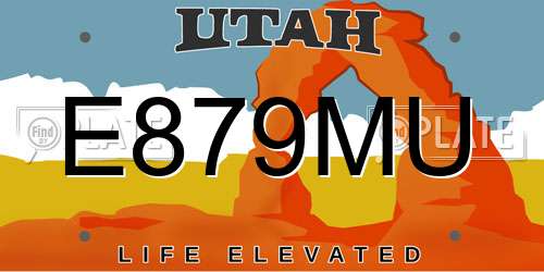 E879MU Utah License Plate