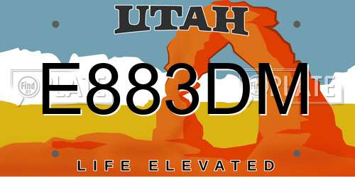 E883DM Utah License Plate