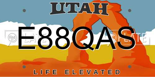 E88QAS Utah License Plate