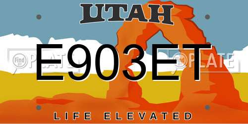 E903ET Utah License Plate