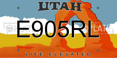 E905RL Utah License Plate