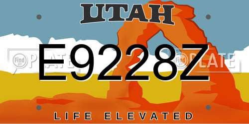 E9228Z Utah License Plate