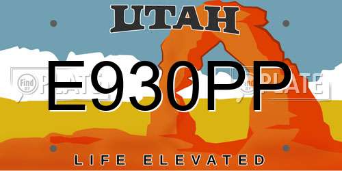 E930PP Utah License Plate