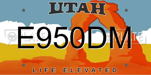 E950DM Utah License Plate