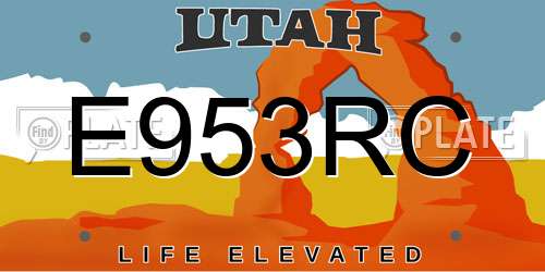 E953RC Utah License Plate
