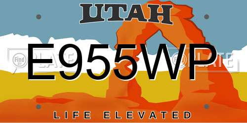 E955WP Utah License Plate