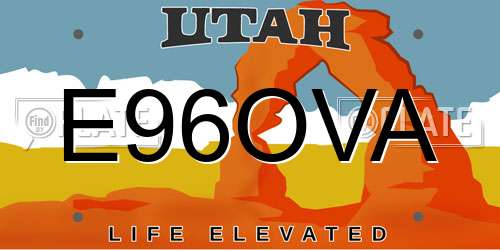 E96OVA Utah License Plate