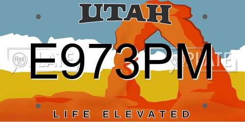 E973PM Utah License Plate
