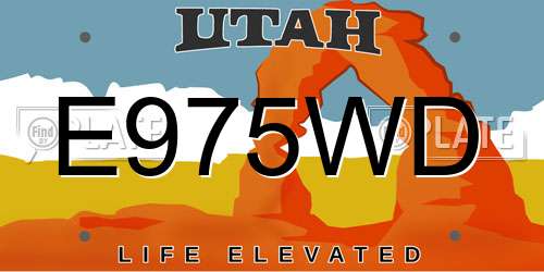 E975WD Utah License Plate