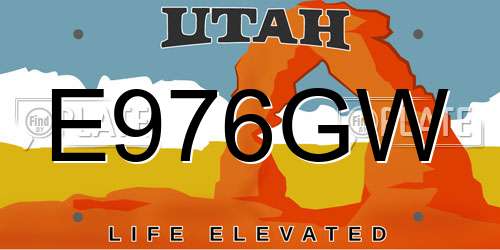 E976GW Utah License Plate