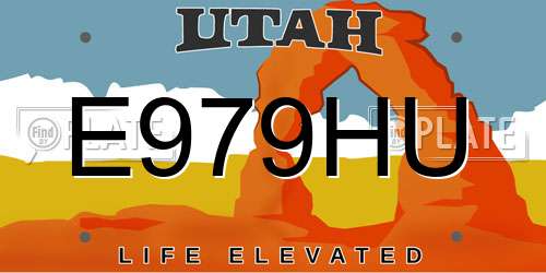 E979HU Utah License Plate