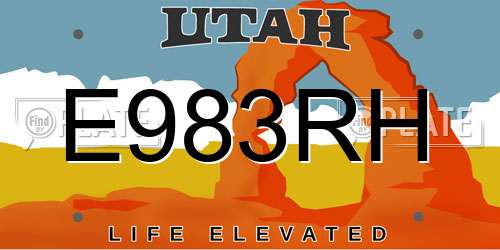 E983RH Utah License Plate
