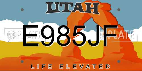 E985JF Utah License Plate