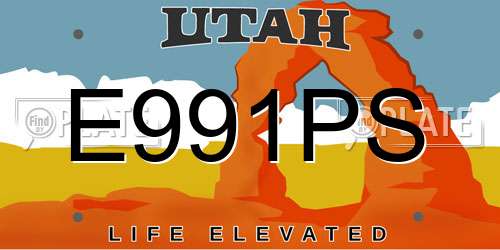 E991PS Utah License Plate