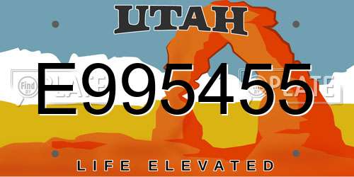 E995455 Utah License Plate