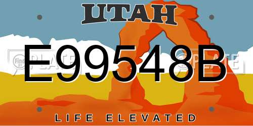 E99548B Utah License Plate
