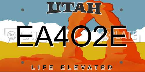 EA4O2E Utah License Plate