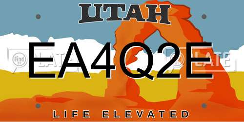 EA4Q2E Utah License Plate
