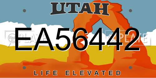 EA56442 Utah License Plate