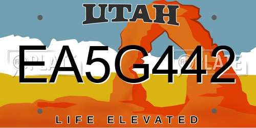 EA5G442 Utah License Plate