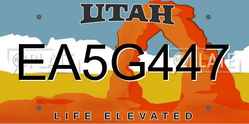 EA5G447 Utah License Plate