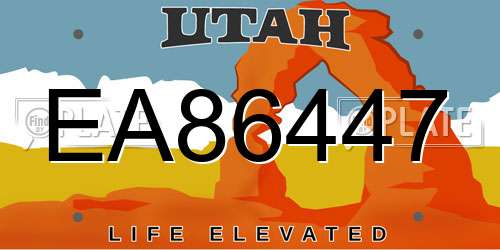 EA86447 Utah License Plate