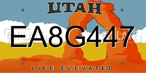 EA8G447 Utah License Plate
