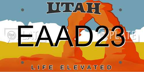 EAAD23 Utah License Plate