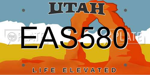 EAS580 Utah License Plate