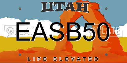 EASB50 Utah License Plate